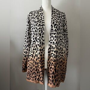 Lands' End Animal Print Long Cardigan